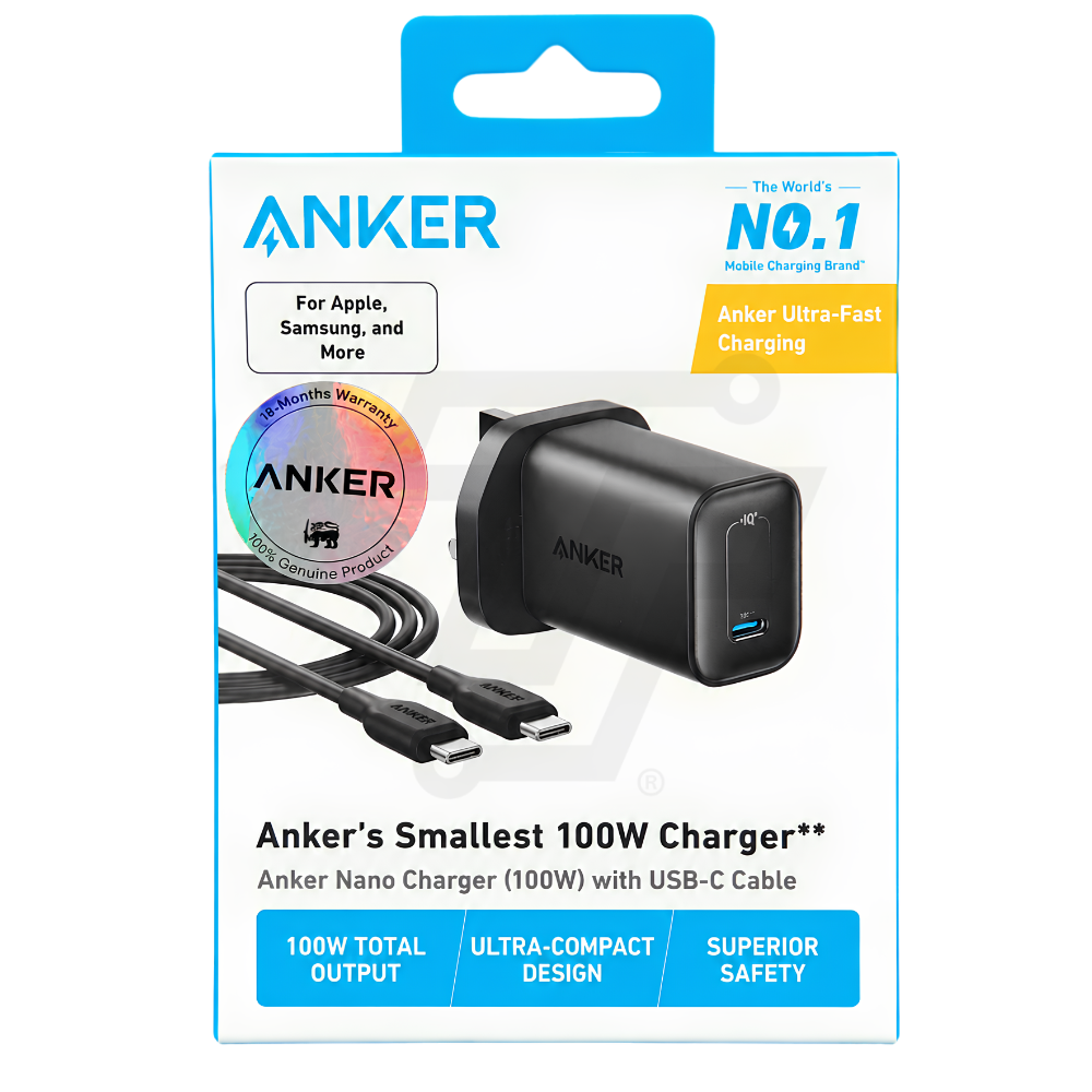 Anker Nano 100W Charger Adaptor with the cable